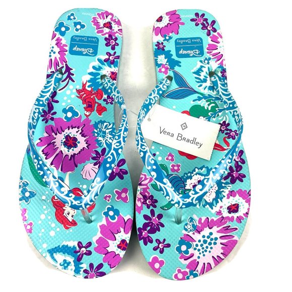 Vera Bradley Shoes - Vera Bradley Disney Ariel Flip Flops Large 9 To 10 Little Mermaid Womens New